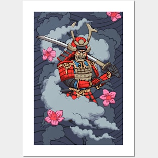 Samurai In Smoke Posters and Art